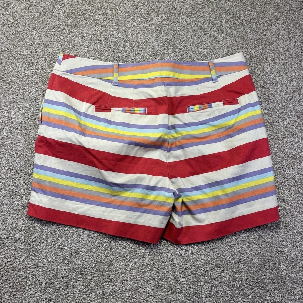 Boden Shorts Womens 10 Multicolor Striped Chino Twill Stretch Summer Casual‎